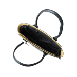 Divine's Elegant Black Leather Tote Bag with White Pouch ? Versatile Work & Casual Carry - Image 3