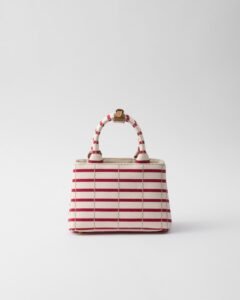 Prada Jardinière Striped Cotton Canvas Mini-bag - Image 4